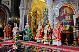 Пасхальное богослужение в храме Христа Спасителя в г. Москва