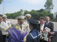 Приветствие командующего БФ вице-адмирала Сиденко К.С. и губернатора Калининградской области Г.В. Бооса