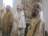 Во время Божественной литургии в храме в честь преподобного Герасима Болдинского